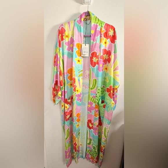 New With Tags Spell Margo Hour Floral Kimono Robe - Picture 4 of 6